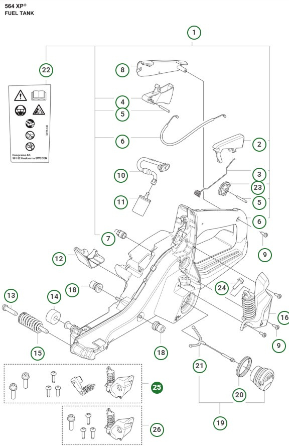 Aislador de vibraciones Husqvarna 564XP/G
