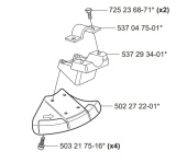 Protector de cuchilla Husqvarna 323C, 323R, 324RX, 524R, 525R, etc Protector de cuchilla Husqvarna 323C, 323R, 324RX, 524R, 525R, etc