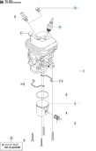 Cilindro Husqvarna 450, Jonsered CS2250S Cilindro Husqvarna 450, Jonsered CS2250S