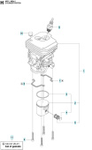 Cilindro Husqvarna 445 II, Jonsered CS2245 II Cilindro Husqvarna 445 II, Jonsered CS2245 II