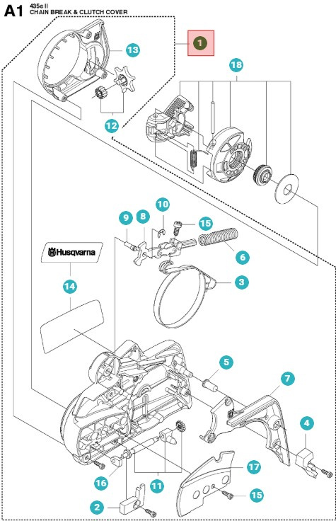 Tapa Embrague Husqvarna 135, 435E, 440E