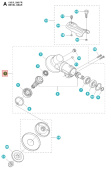 Engranaje angular 135R, 235FR, 335FR, 336FR, 535RX Engranaje angular 135R, 235FR, 335FR, 336FR, 535RX
