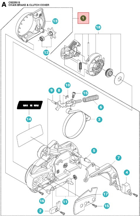 Tapa de embrague Jonsered CS2245S, CS2250S, CS2255S