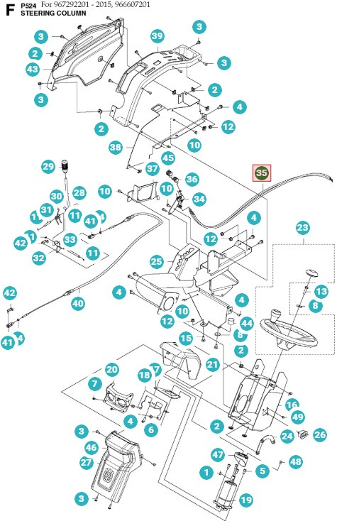 Cable Husqvarna P524, P524X