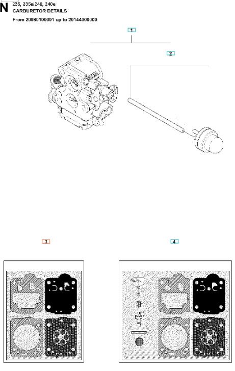 Kit Junta Carburador Husqvarna 240, CS2234
