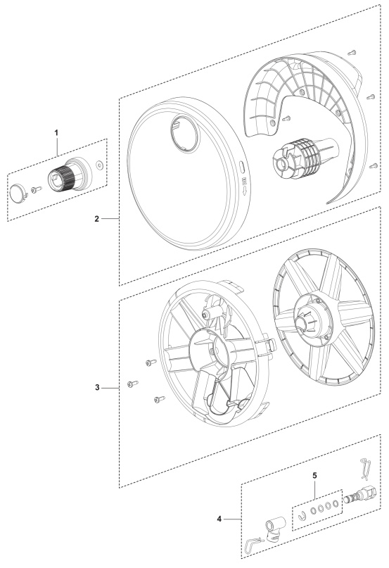 Tapas De Carrete De Manguera Y Eje 5460926-01