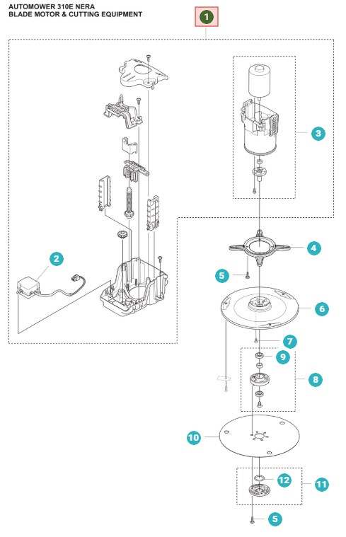 Motore de corte kpl 405X, 415X, 305E, 310E Nera, 405XE, 410XE Nera
