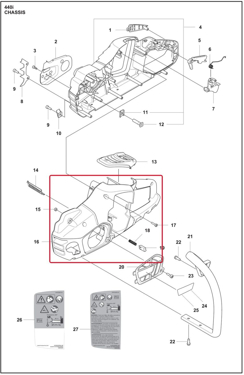 Chasis izquierdo / volante de inercia