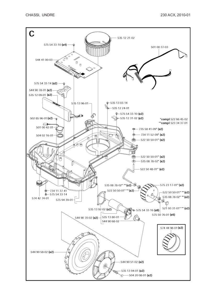 Service plug 220AC, 230ACX, Solar, 260ACX, 265ACX, R160
