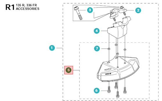 Protector de hoja 200mm 345FXT, 235R, 545FR, 335RX mfl