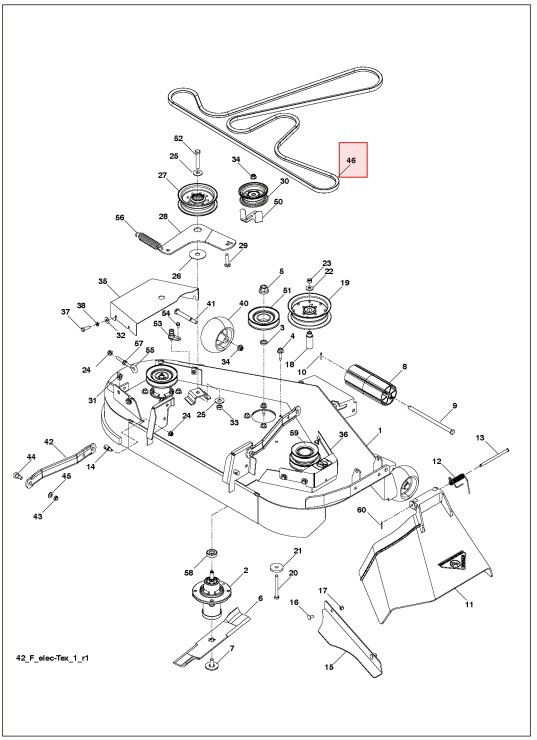 Correa corte Husqvarna YT 42 XLS, YTH 2242, 22V42 y otros