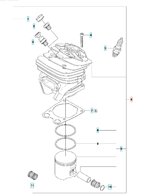 Cilindro Kpl Husqvarna 570 II, 576XP