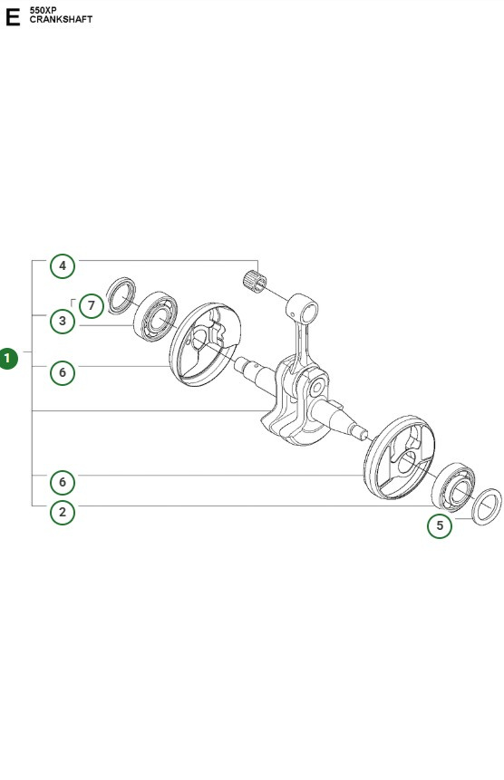 Cigüeñal Kpl Husqvarna 550XP, Jonsered CS2253