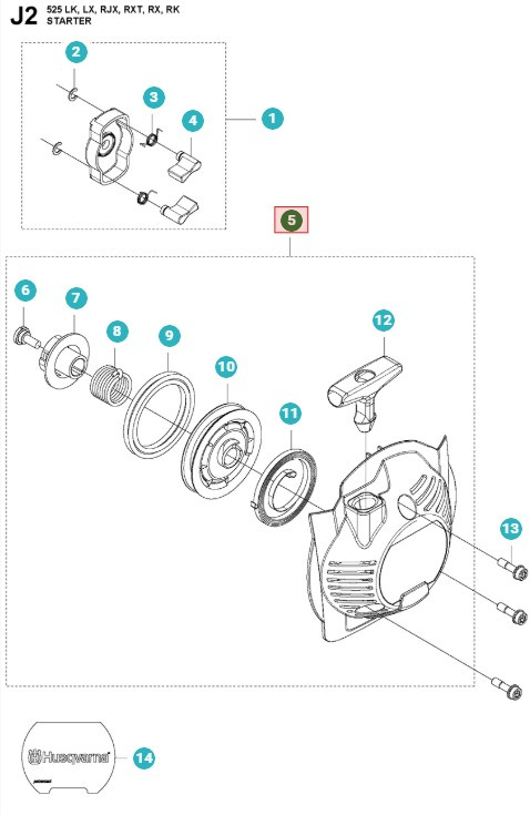 Conjunto de arranque 525RX, 525LK, 525LX, 525HE3, 525HE4