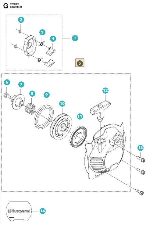 Conjunto de arranque 525RX, 525LK, 525LX, 525HE3, 525HE4