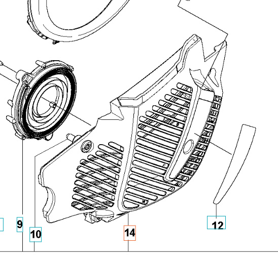 Caja de arranque Jonsered CS2252, CS2253