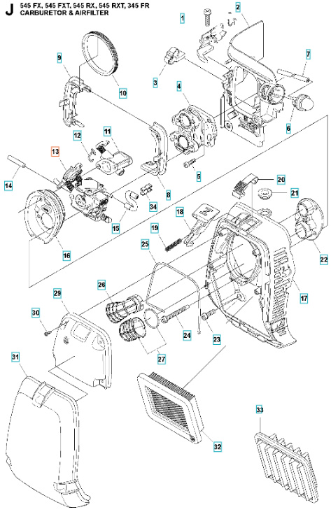 Carburador 345FR, 545FR, 545FX, 545RX