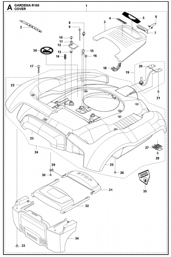 Etiqueta de advertencia R160