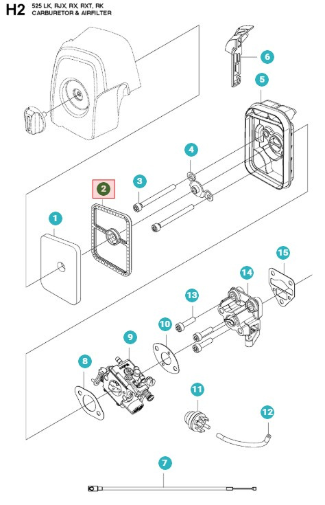 Filtro de aire 525RX, 525RXT, 525LK, 325HE3, 325HE4, 525P5S