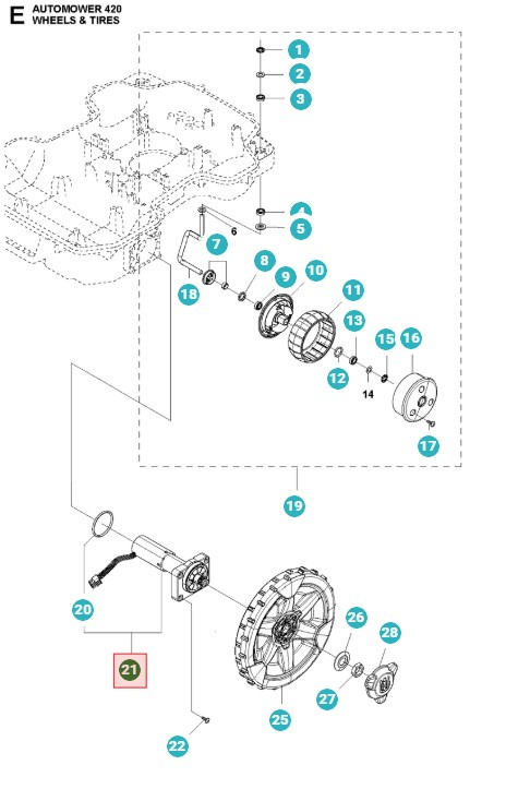 Motore de rueda 320, 330X, 420, 430X, 440, 450X