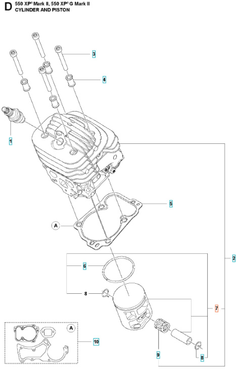 Piston Completo 545, 545G Mark II, 550XP, 550XPG Mark II