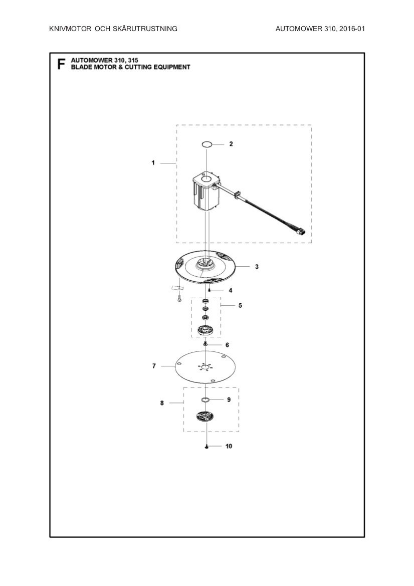 Motore de corte Automower 310, 315, 315X