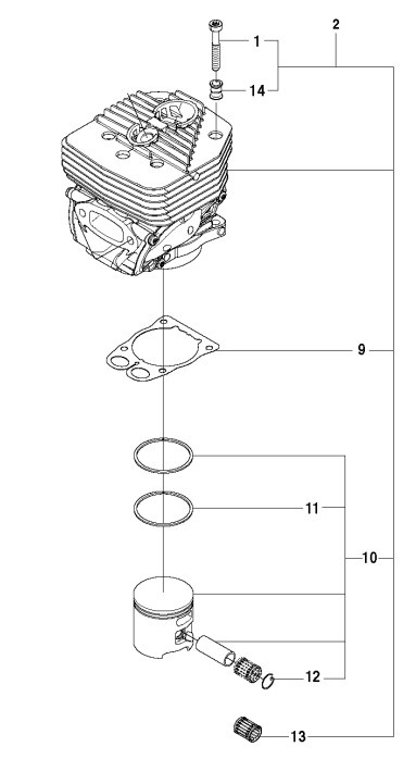 Conjunto de cilindro con pistón