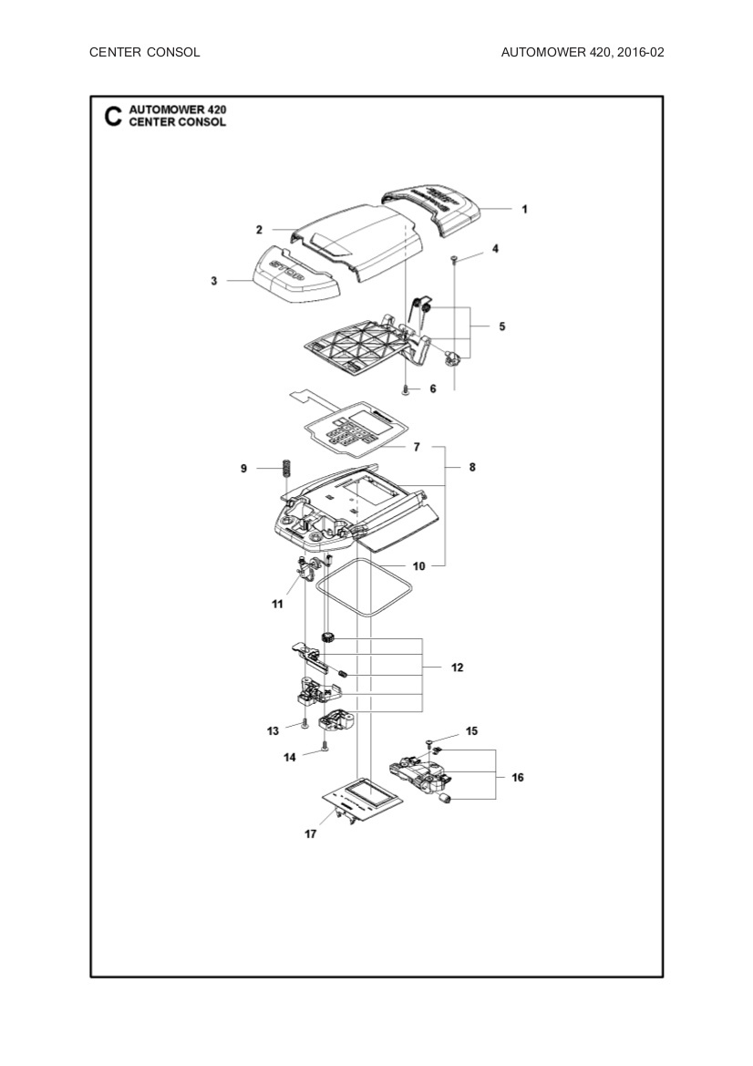Display CIRCUITO IMPRESO ENSAMBLADO Automower 420, 430X, 440, 450X(2016-2018)