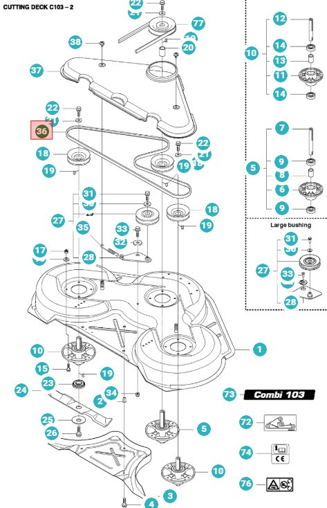 Correa Husqvarna Rider Combi 103
