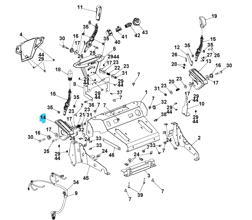 Palanca deflectora del soporte 5897540-01