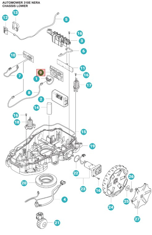 PCB Motor Control Automower 435X, NERA