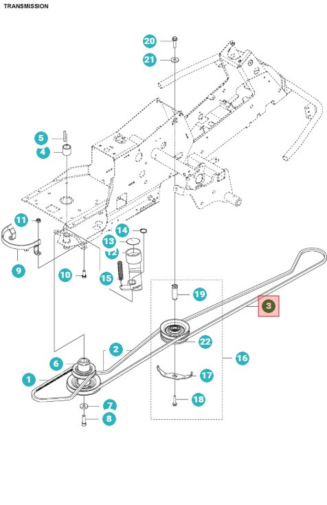 Correa Husqvarna R214T, R213C, R216, R216T AWD