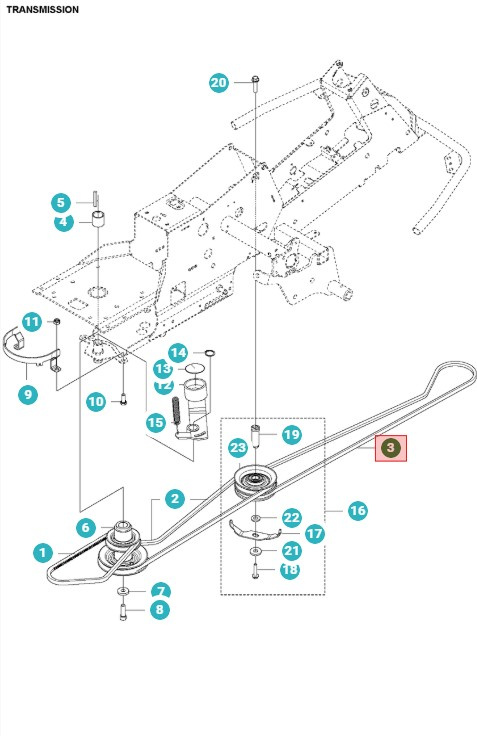 Kit de correa Rider 316, 318 320, 15V2, FR 2216