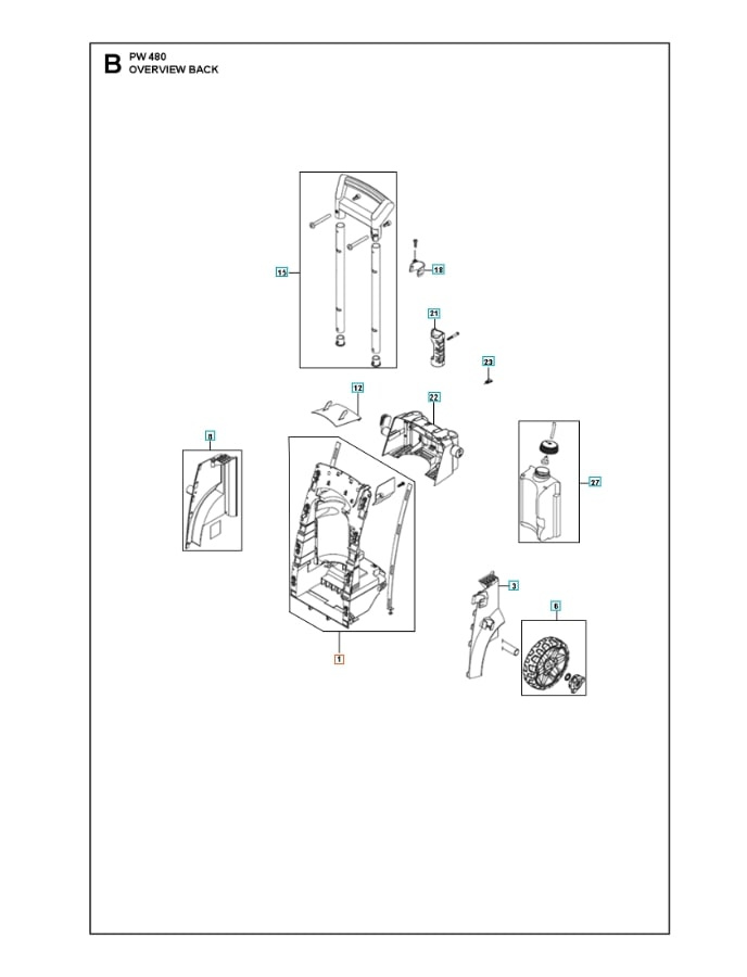 Parte trasera del chasis gris oscuro 5960248-01