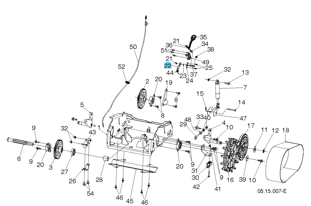 Ajuste de altura del cucharón con palanca Pai