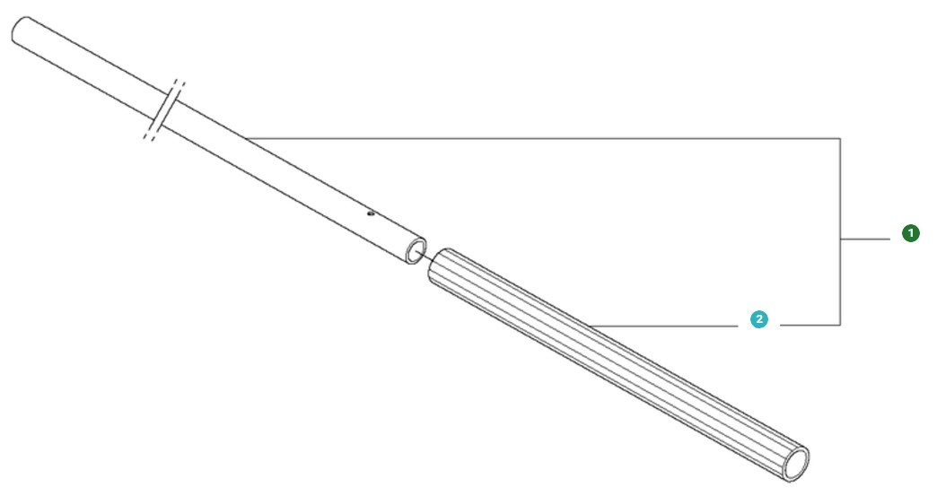 Tubo de aparejo con agarre