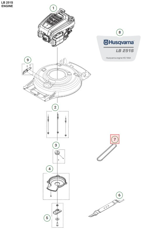 Correa de transmisión Husqvarna LB251S