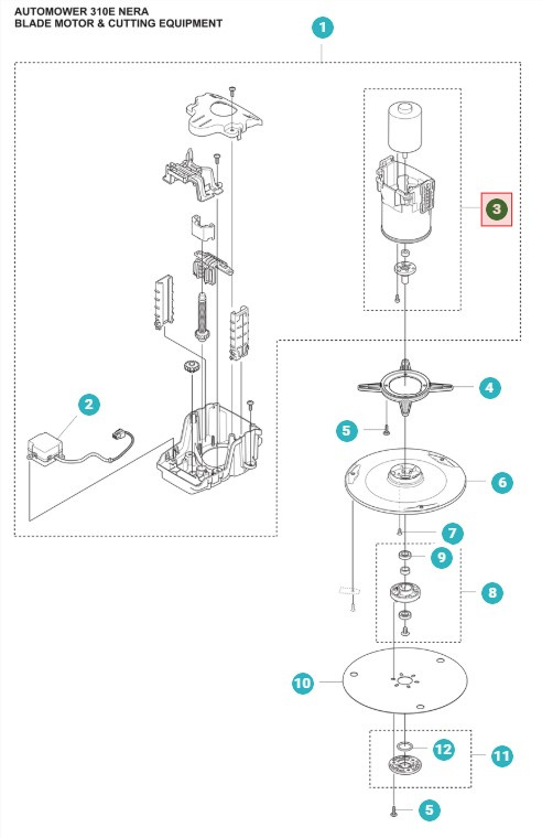 Motore de corte 405x, 415x, 305E, 310E Nera, 405XE, 410XE Nera