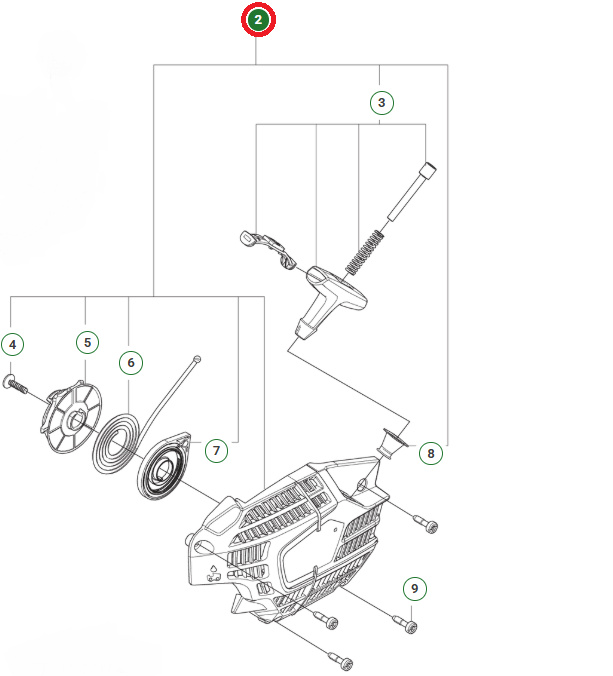 Arrancador Husqvarna 540XP Mark III, T540XP Mark III