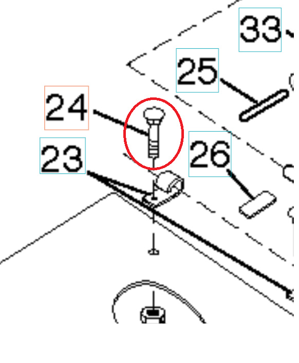 Perno, 1/4-20X1/2 8721404-04